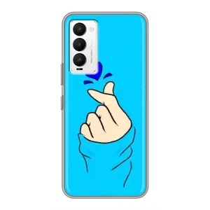 Чохол (Знак сердечка) для Tecno Camon 18 / Camon 18P (Сердечко на синоьому)