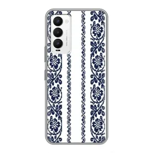 Силіконовый Чохол на Tecno Camon 18 / Camon 18P з картинкой Вишиванки (Синя вишиванка)