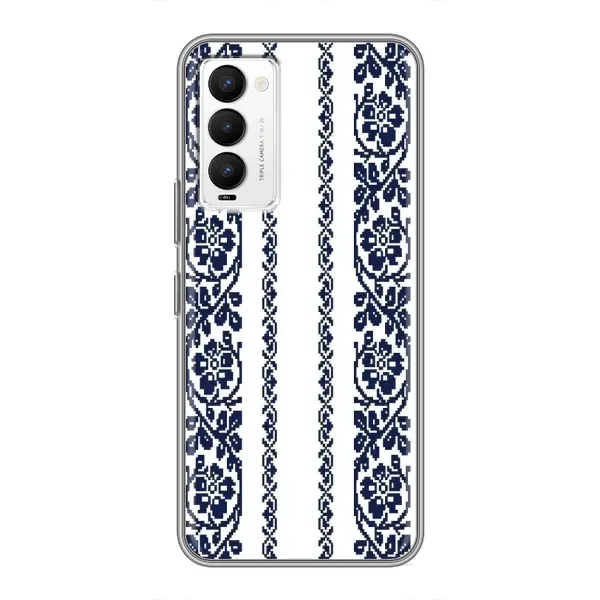 Чехол с рисунком «Синяя вышиванка» для TECNO Camon 18 / Camon 18P Чехол с рисунком «Синяя вышиванка» для TECNO Camon 18 / Camon 18P