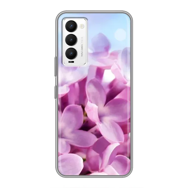 Чехол с рисунком «Сиреневые цветы» для TECNO Camon 18 / Camon 18P Чехол с рисунком «Сиреневые цветы» для TECNO Camon 18 / Camon 18P