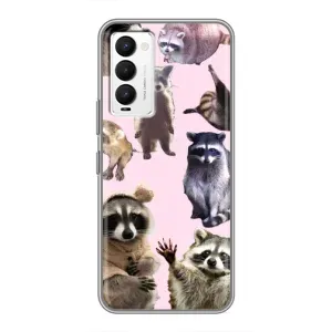 Силиконовый Чехол с Енотами на Tecno Camon 18 / Camon 18P (Смешные Еноты)