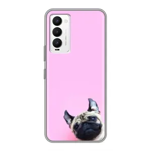 Бампер для Tecno Camon 18 / Camon 18P з картинкою "Песики" (Собака на рожевому)