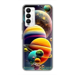 Чехол (ТПУ) с планетами на Tecno Camon 18 / Camon 18P (Солнечна система)