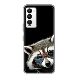 Силиконовый Чехол с Енотами на Tecno Camon 18 / Camon 18P (Стильный Енот)