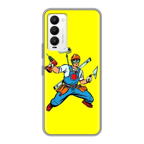 Чехол с рисунком «Строитель» для TECNO Camon 18 / Camon 18P Чехол с рисунком «Строитель» для TECNO Camon 18 / Camon 18P
