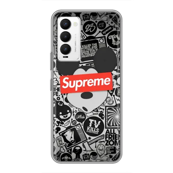 Чехол с рисунком «Supreme Маус» для TECNO Camon 18 / Camon 18P Чехол с рисунком «Supreme Маус» для TECNO Camon 18 / Camon 18P