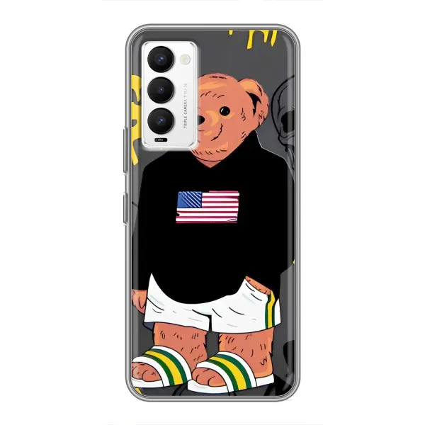 Чехол с рисунком «Teddy USA» для TECNO Camon 18 / Camon 18P Чехол с рисунком «Teddy USA» для TECNO Camon 18 / Camon 18P