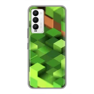 Чехлы для Tecno Camon 18 / Camon 18P (Персонажи Майн Крафт) (Текстура)