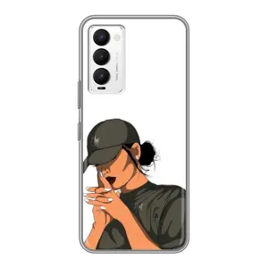 Силіконовый Чохол на Tecno Camon 18 / Camon 18P з картинкой Модных девушек (У зеленому)