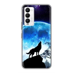 Чохол з Вовком на Tecno Camon 18 / Camon 18P (Виє на місяць)