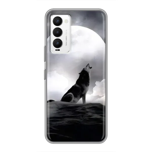 Чохол з малюнком «Вовк і місяць» для TECNO Camon 18 / Camon 18P Чохол з малюнком «Вовк і місяць» для TECNO Camon 18 / Camon 18P