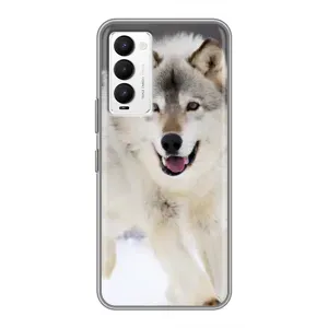 Чохол з Вовком на Tecno Camon 18 / Camon 18P (Вовк біжить по снігу)