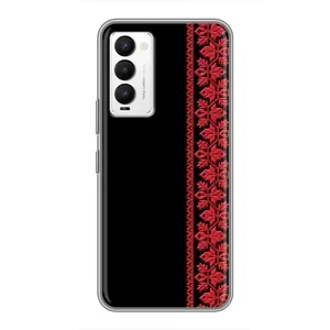 Силіконовый Чохол на Tecno Camon 18 / Camon 18P з картинкой Вишиванки (Вишиванка на чорному)