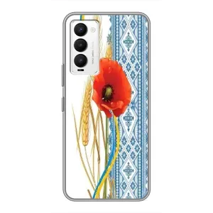 Силіконовый Чохол на Tecno Camon 18 / Camon 18P з картинкой Вишиванки (Вишиванка з квіткою)