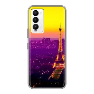 Чехол с Эйфелевой башней на Tecno Camon 18 / Camon 18P (Яркая башня)