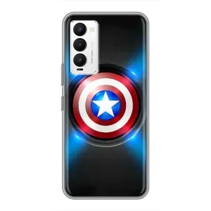 Чехол с Щитом Капитана Америки на Tecno Camon 18 / Camon 18P (Яркий Щит Капитана)