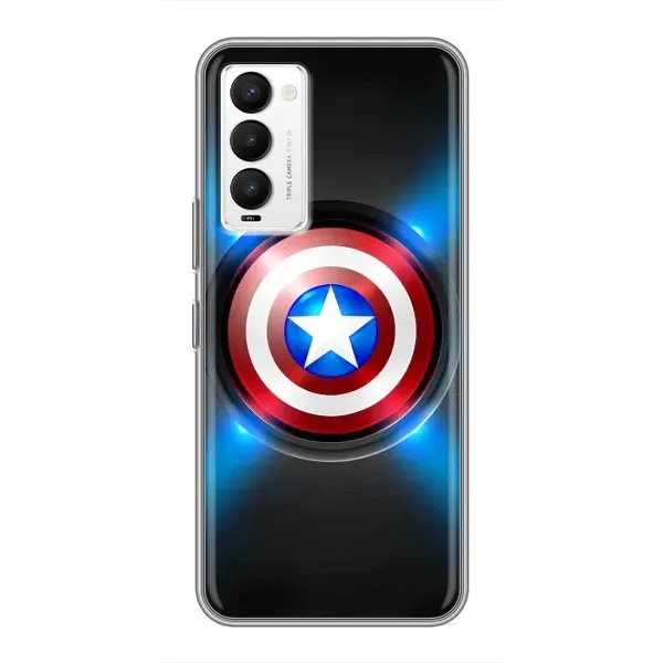 Чехол с рисунком «Яркий Щит Капитана» для TECNO Camon 18 / Camon 18P Чехол с рисунком «Яркий Щит Капитана» для TECNO Camon 18 / Camon 18P