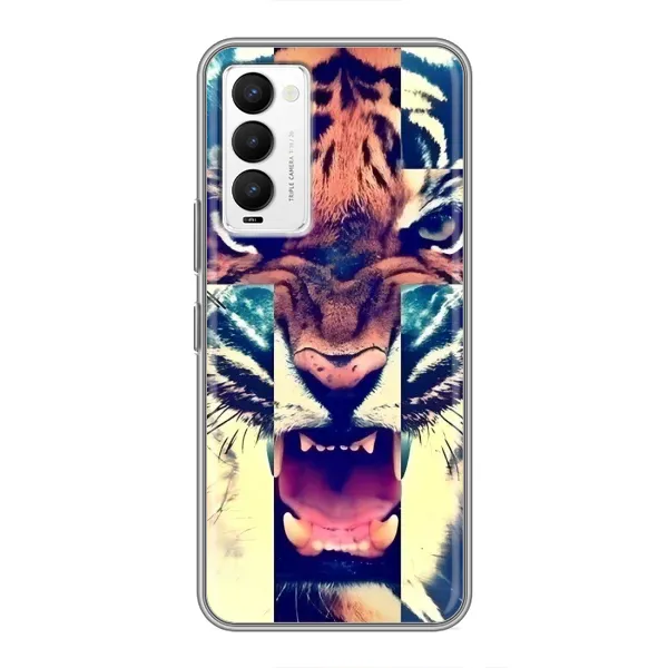Чехол с рисунком «Яркий Тигр» для TECNO Camon 18 / Camon 18P