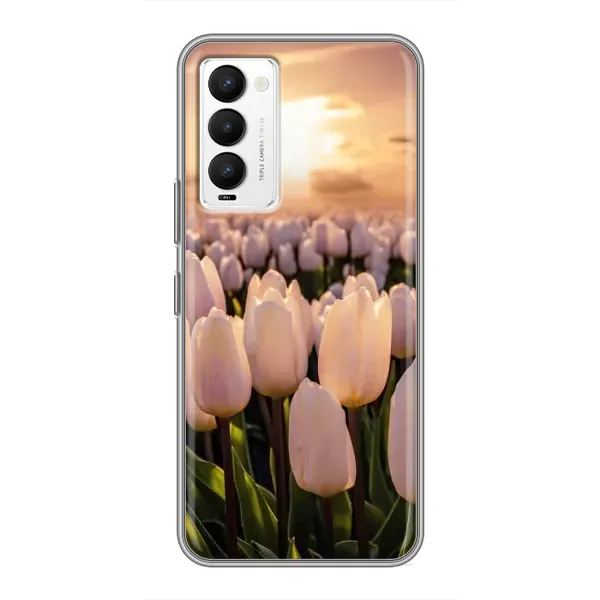 Чехол с рисунком «Закат с цветами» для TECNO Camon 18 / Camon 18P Чехол с рисунком «Закат с цветами» для TECNO Camon 18 / Camon 18P