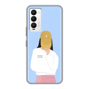 Силіконовый Чохол на Tecno Camon 18 / Camon 18P з картинкой Модных девушек (Жовта кепка)