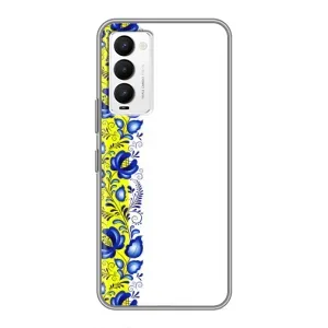 Силіконовый Чохол на Tecno Camon 18 / Camon 18P з картинкой Вишиванки (Жовто-біла вишиванка)