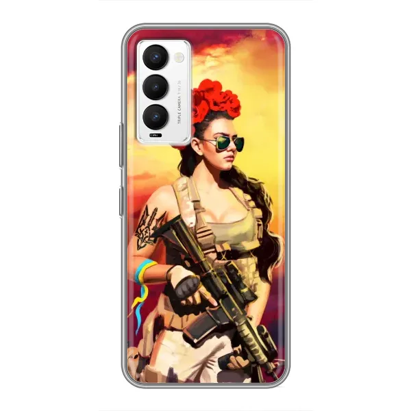 Чехол с рисунком «Женщина солдат» для TECNO Camon 18 / Camon 18P Чехол с рисунком «Женщина солдат» для TECNO Camon 18 / Camon 18P