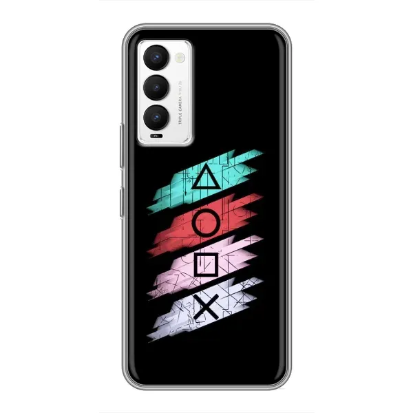 Чехол с рисунком «Значки Sony» для TECNO Camon 18 / Camon 18P Чехол с рисунком «Значки Sony» для TECNO Camon 18 / Camon 18P