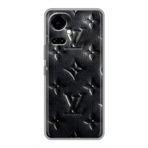Текстурный Чехол Louis Vuitton для Техно Камон 19 / Камон 19 про (Черный ЛВ)