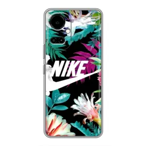 Силиконовый Чехол на TECNO Camon 19 (CI6n) / 19 Pro (CI8n) с картинкой Nike (Цветочный Nike)