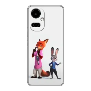 Силиконовый чехол с принтом Зоотрополіс для TECNO Camon 19 (CI6n) / 19 Pro (CI8n) (Джуди и Ник)