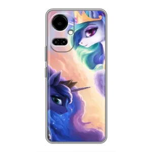 Чехол Unicorn на TECNO Camon 19 (CI6n) / 19 Pro (CI8n) (Единорожки на тучках)