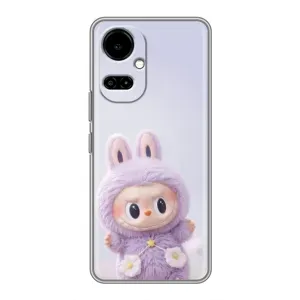 Чехол с принтом Лабубу для TECNO Camon 19 (CI6n) / 19 Pro (CI8n) (Фиолетовый Лабубу)