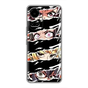 Силіконові чохлі з очіма Anime для Техно Камон 19 / Камон 19 про (Очі на чорному)