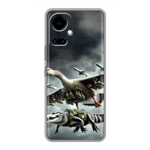 Чехол с мемами тралалело тралала для TECNO Camon 19 (CI6n) / 19 Pro (CI8n) (Гусини и крокодило)