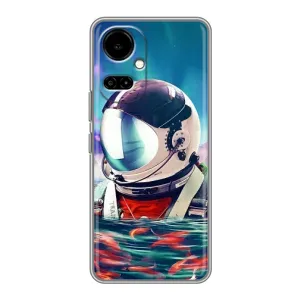 Силиконовый Чехол с принтом "Космонавты" на TECNO Camon 19 (CI6n) / 19 Pro (CI8n) (Космонавт в воде)