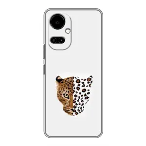 Чехол с леопардовым принтом на TECNO Camon 19 (CI6n) / 19 Pro (CI8n) (Леопард на белом)