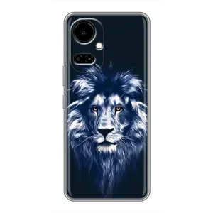 Чехол с картинкой на TECNO Camon 19 (CI6n) / 19 Pro (CI8n) (Лев - синий)