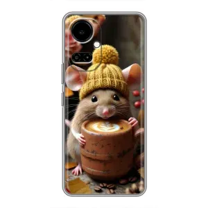 Печатный чехол «Зверята с кофе» для TECNO Camon 19 (CI6n) / 19 Pro (CI8n) (Мышка с кофе)
