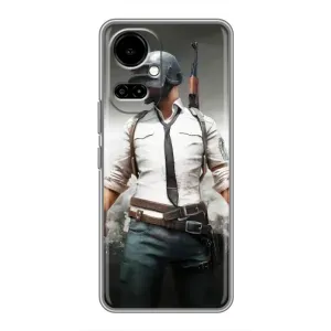 Силиконовый чехол с картинкой "Герой Pubg" на TECNO Camon 19 (CI6n) / 19 Pro (CI8n) (Пабг)