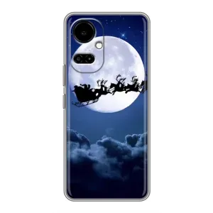 Чехол Санта Клаус для TECNO Camon 19 (CI6n) / 19 Pro (CI8n) (Санта - луна)
