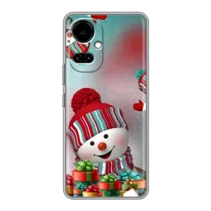 Чехлы на Новый Год TECNO Camon 19 (CI6n) / 19 Pro (CI8n) (Снеговик в шапке)