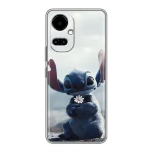 Чехол с рисунком Стич для TECNO Camon 19 (CI6n) / 19 Pro (CI8n) (Стич с цветочком)