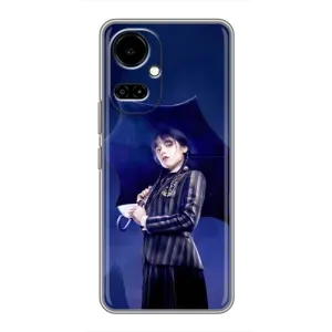 Чехлы с принтом Уэнсдей на TECNO Camon 19 (CI6n) / 19 Pro (CI8n) (Уэнсдей с зонтом)