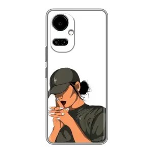 Силиконовый Чехол на TECNO Camon 19 (CI6n) / 19 Pro (CI8n) с картинкой Стильных Девушек (В зеленом)