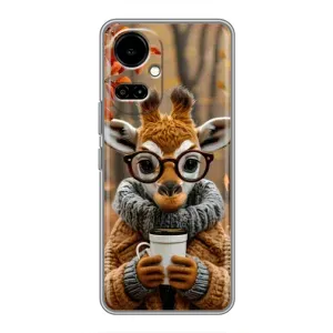 Печатный чехол «Зверята с кофе» для TECNO Camon 19 (CI6n) / 19 Pro (CI8n) (Жираф с кофе)