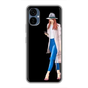 Чехол с картинкой Модные Девчонки TECNO Camon 19 Neo (Девушка со смартфоном)