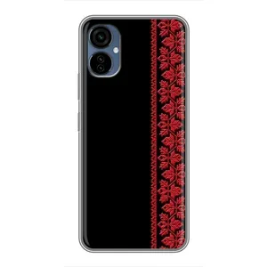 Силиконовый Чехол на TECNO Camon 19 Neo (Красная Вышиванка)