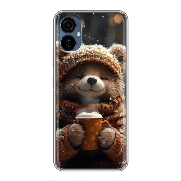 Чехол с рисунком «Медвежонок с кофе» для TECNO Camon 19 Neo Чехол с рисунком «Медвежонок с кофе» для TECNO Camon 19 Neo