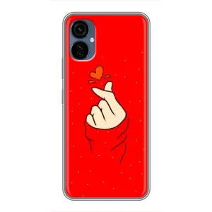 Чехлы (Знак сердечка) на TECNO Camon 19 Neo (Сердце на красном)