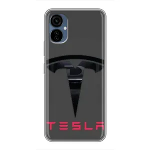 Силиконовый бампер с картинкой машины на TECNO Camon 19 Neo (Logo TESLA)